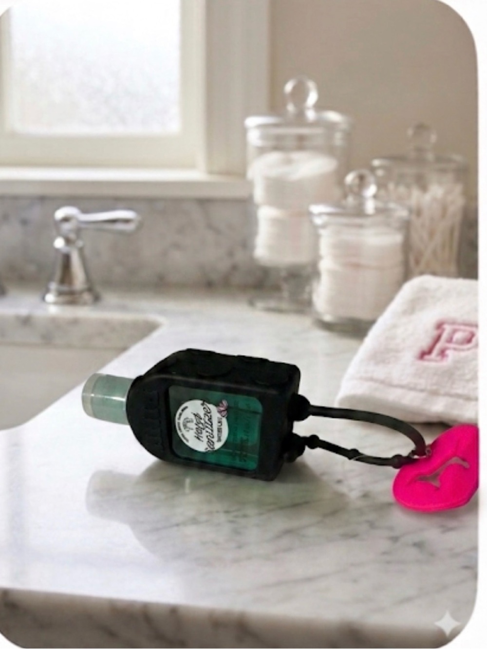 Pink Victoria’s Secret Hand Sanitizer With Holder